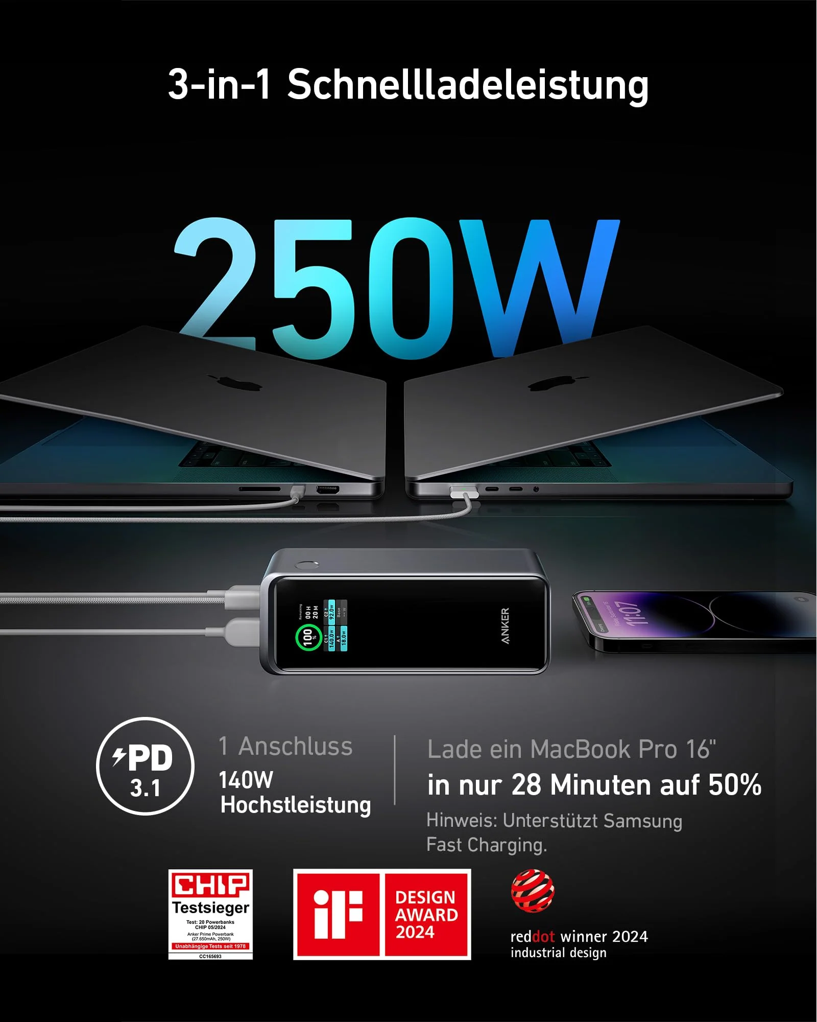 Anker Prime 27650mAh Powerbank (250W) - Image 2