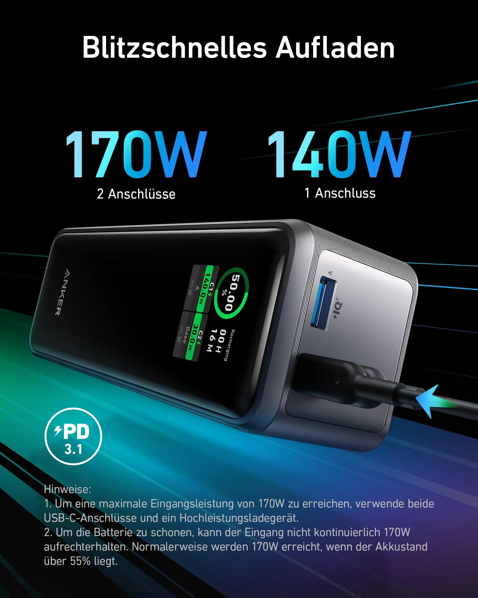 Anker Prime 27650mAh Powerbank (250W) - Image 5