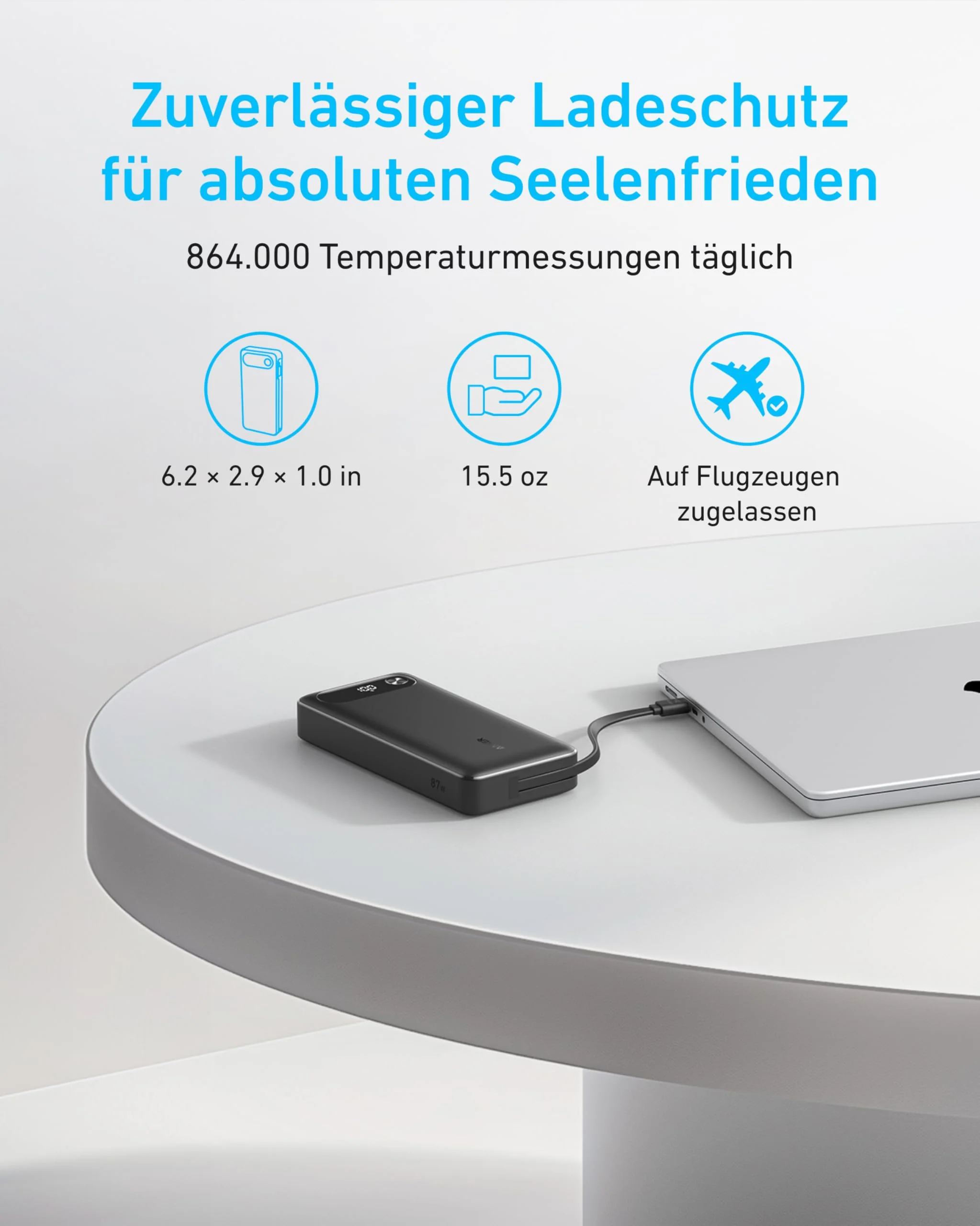 Anker Powerbank (20K, 87W, Integriertes USB-C Kabel) - Image 10