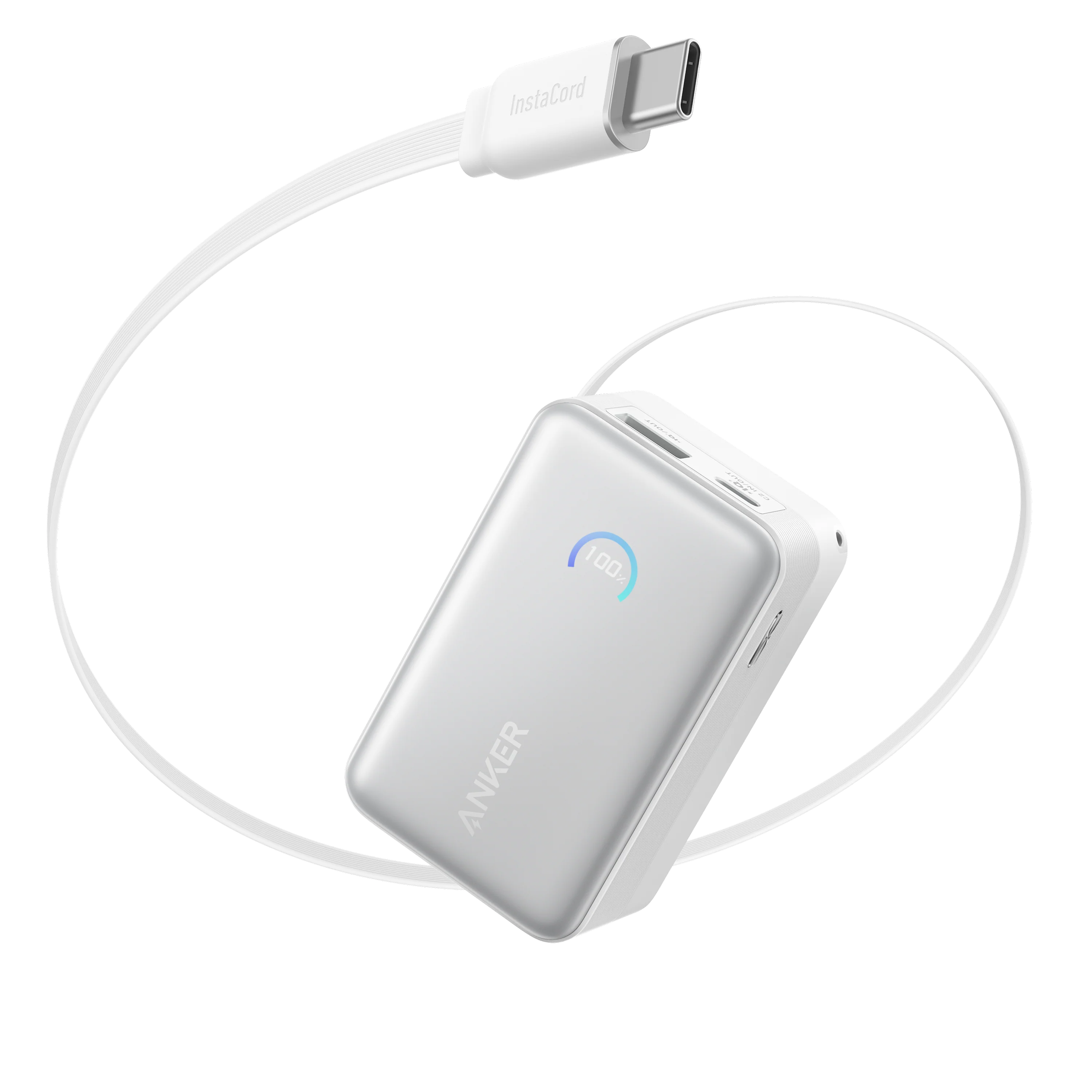 Anker Nano Powerbank (10K, 45W, Integriertes einziehbares USB-C Kabel)