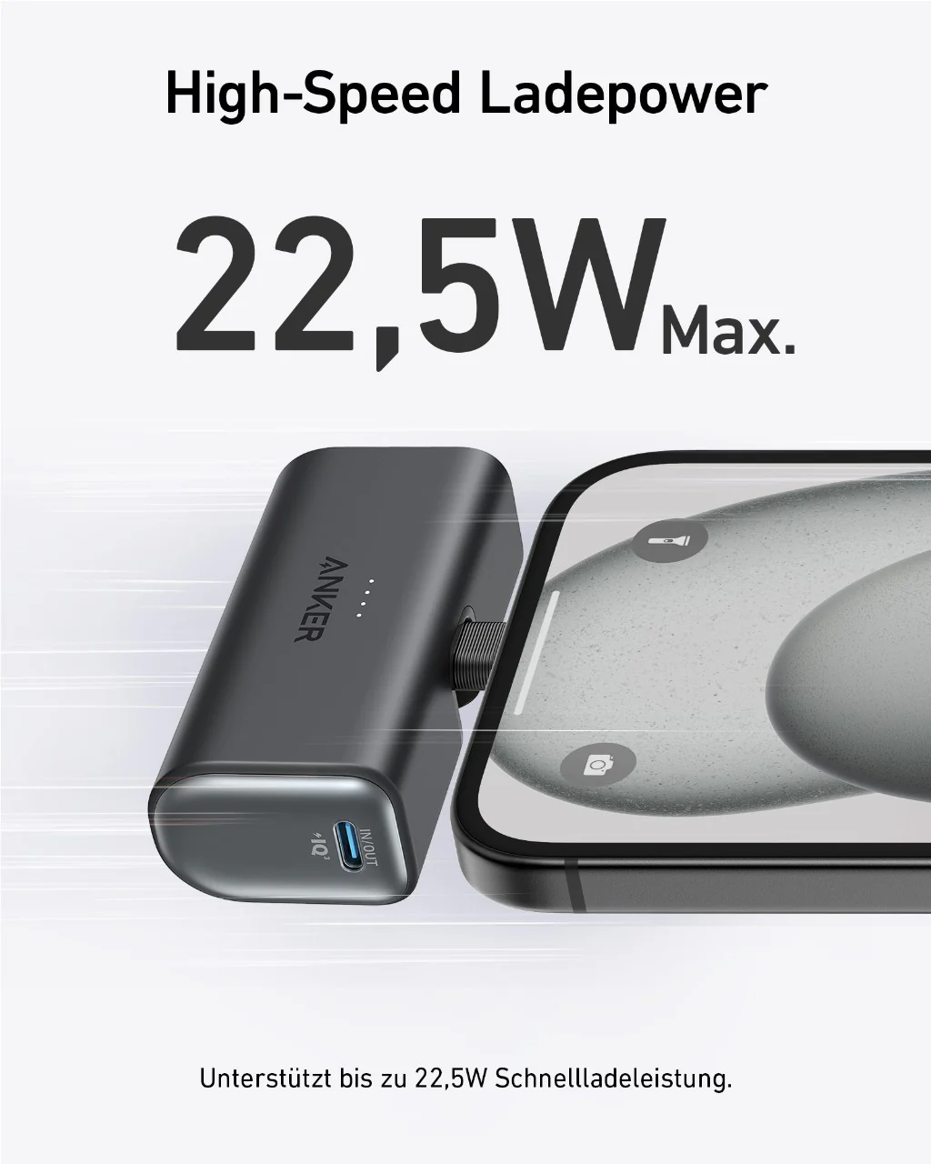 Anker Nano Powerbank (22,5W, Integrierter USB-C Konnektor) - Image 3