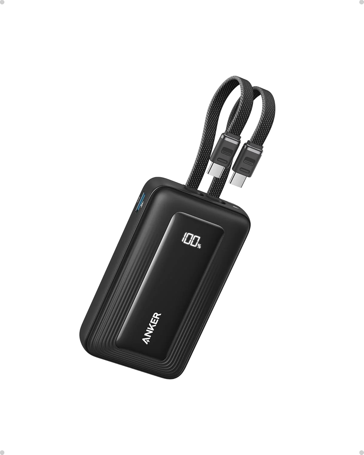 Anker Zolo Powerbank (20K, 45W, zwei integrierte USB-C Kabel)