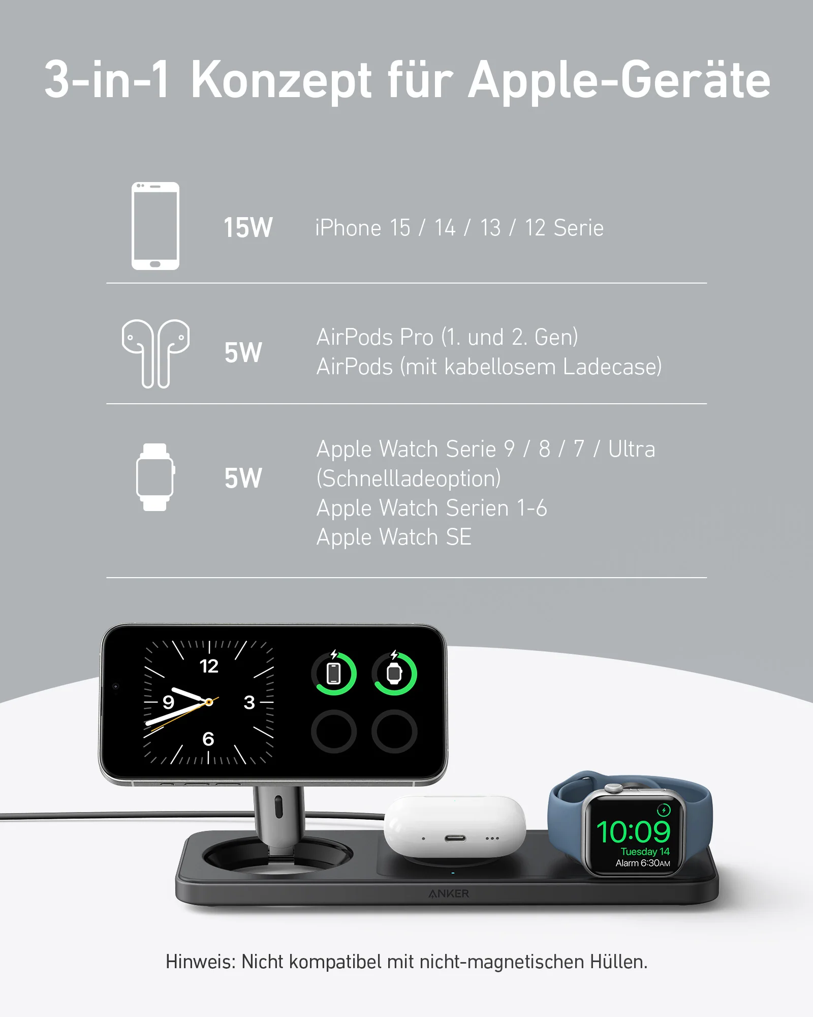 Anker MagGo Kabellose Ladestation (3-in-1 Pad) - Image 14