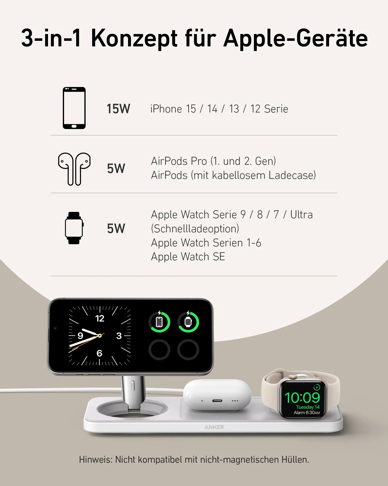 Anker MagGo Kabellose Ladestation (3-in-1 Pad) - Image 6