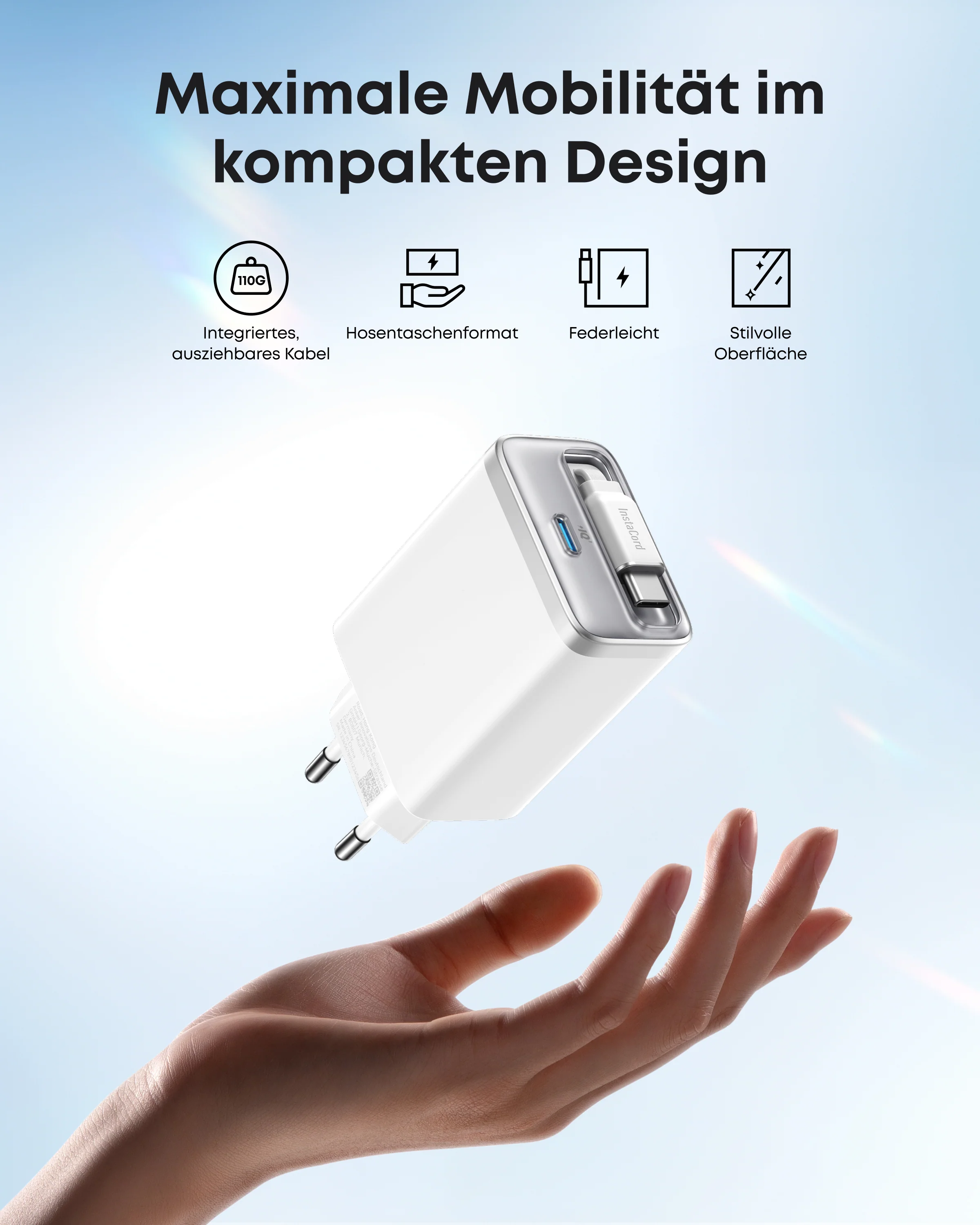 Anker Nano Ladegerät (35W, Integriertes einziehbares USB-C Kabel) - Image 3