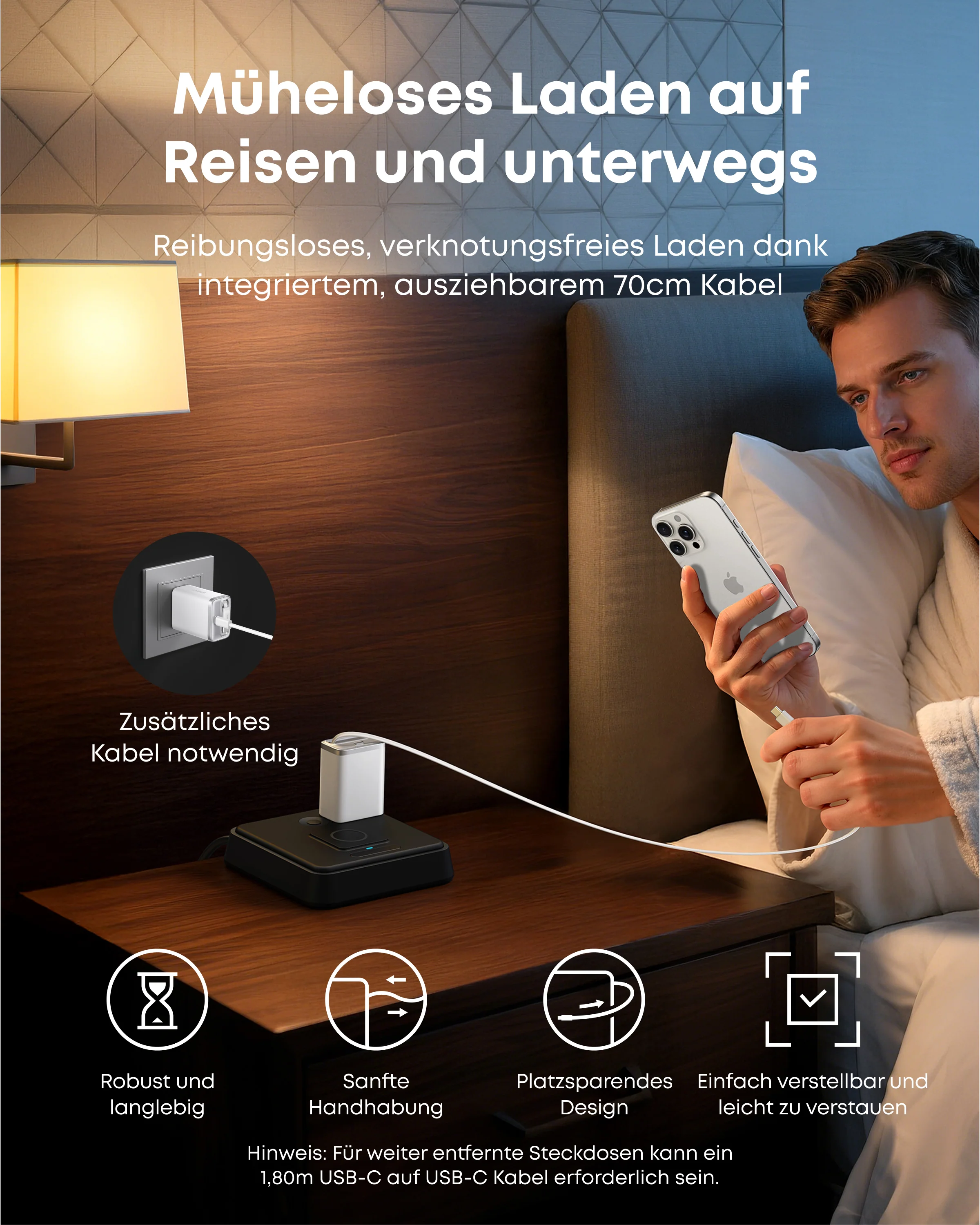 Anker Nano Ladegerät (35W, Integriertes einziehbares USB-C Kabel) - Image 5
