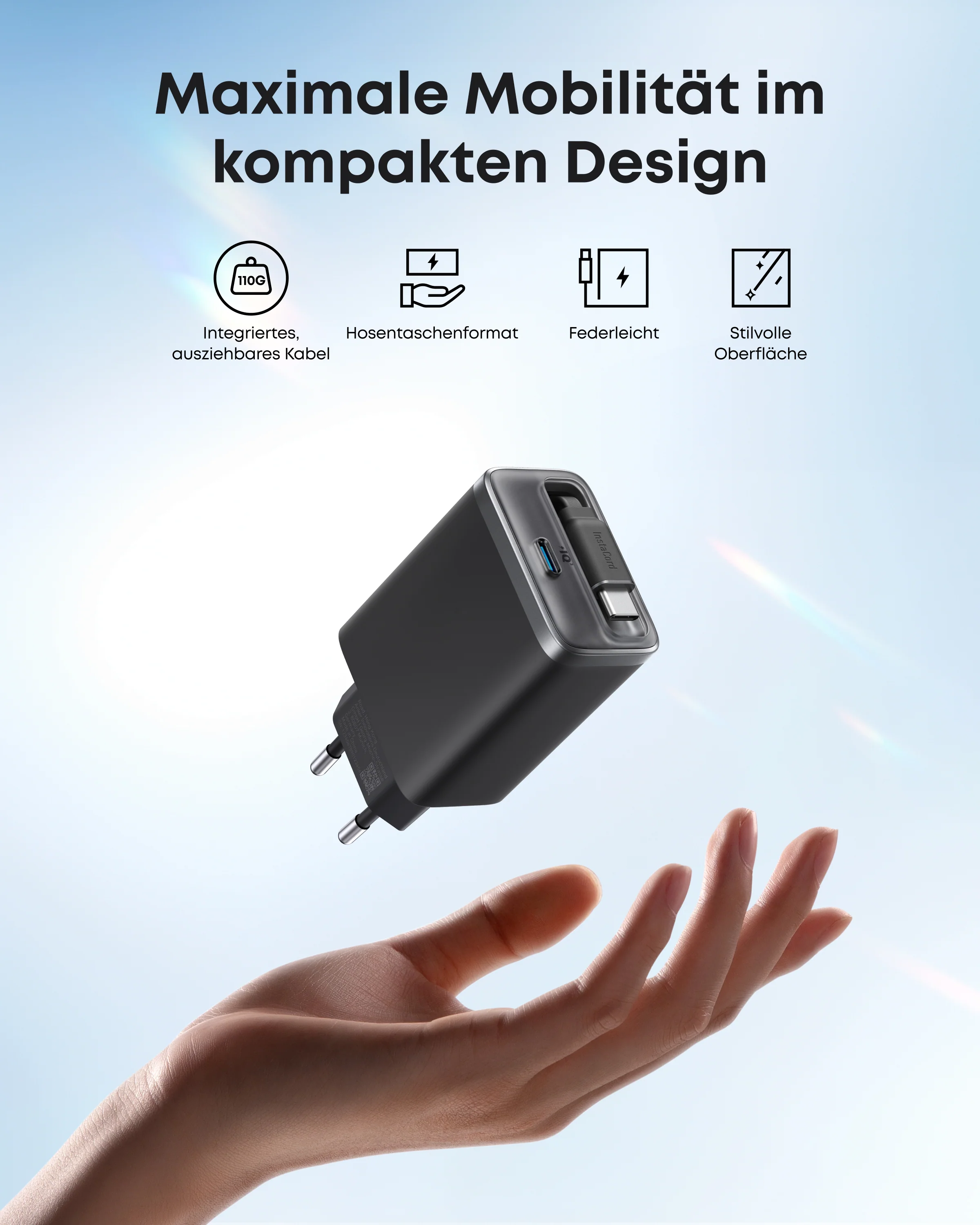 Anker Nano Ladegerät (35W, Integriertes einziehbares USB-C Kabel) - Image 9