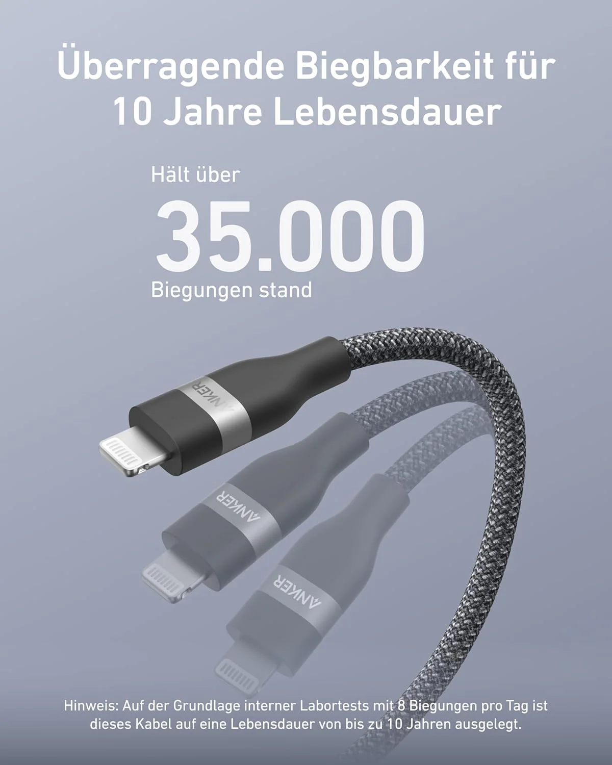 Anker USB-C auf Lightning Kabel (1,8m, Upcycled-Flechtgewebe) - Image 4