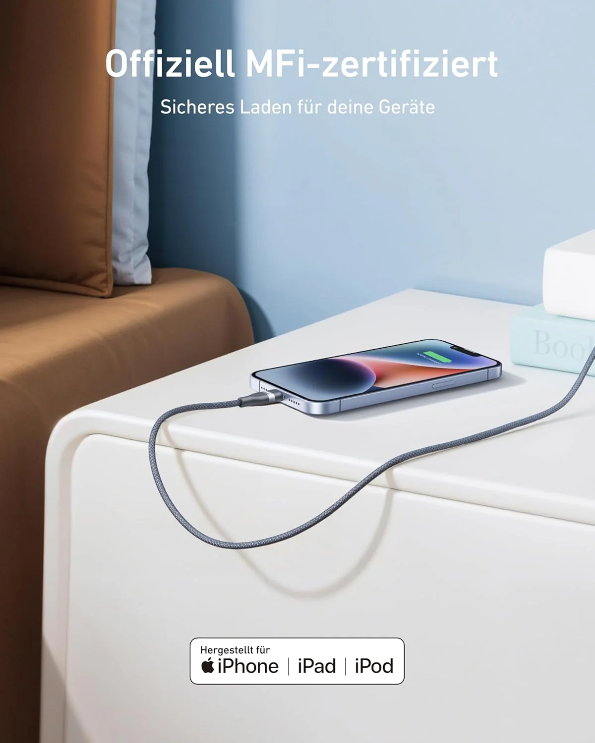 Anker USB-C auf Lightning Kabel (1,8m, Upcycled-Flechtgewebe) - Image 6