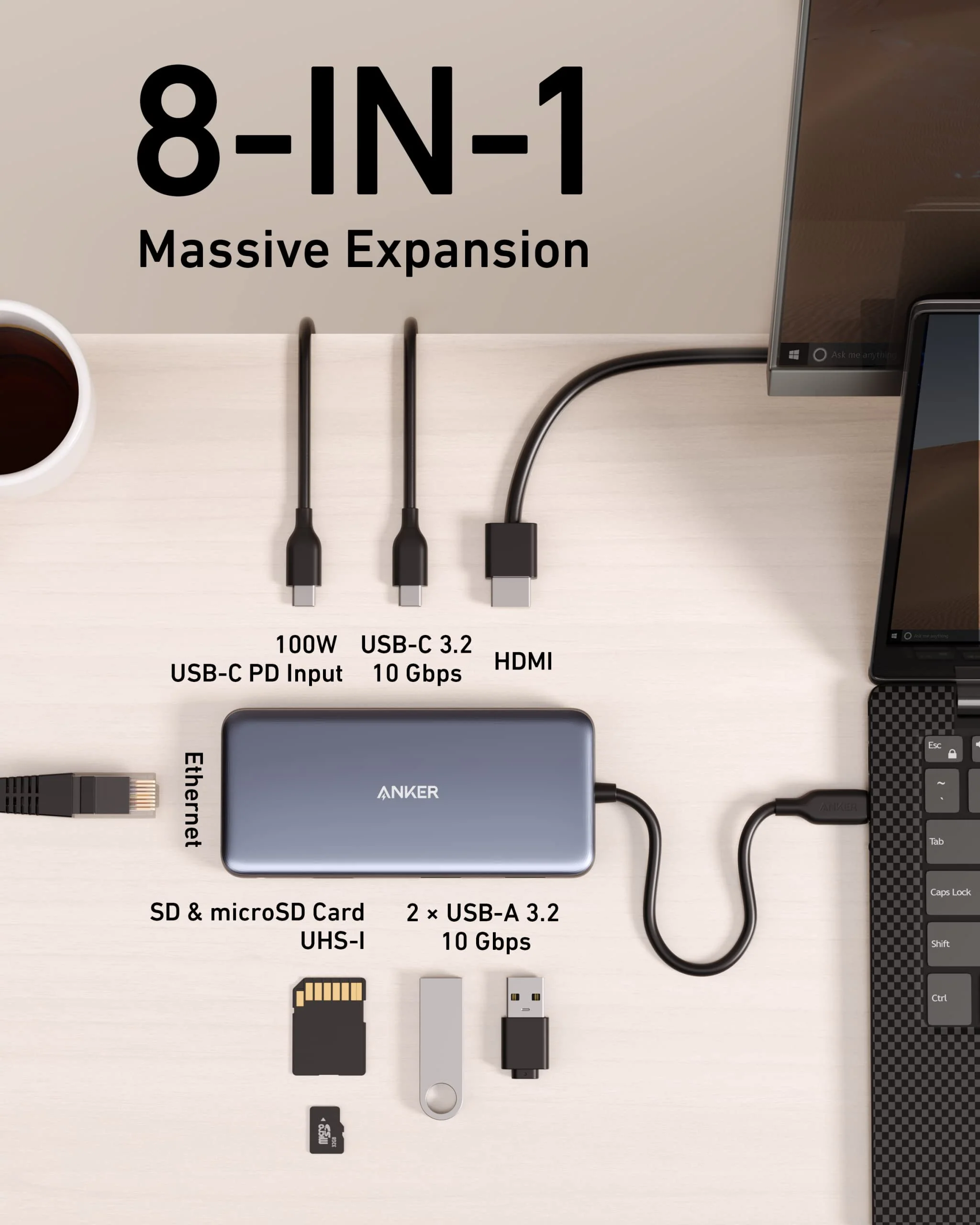 Anker <b>555</b> USB-C Hub (8-in-1) - Image 5