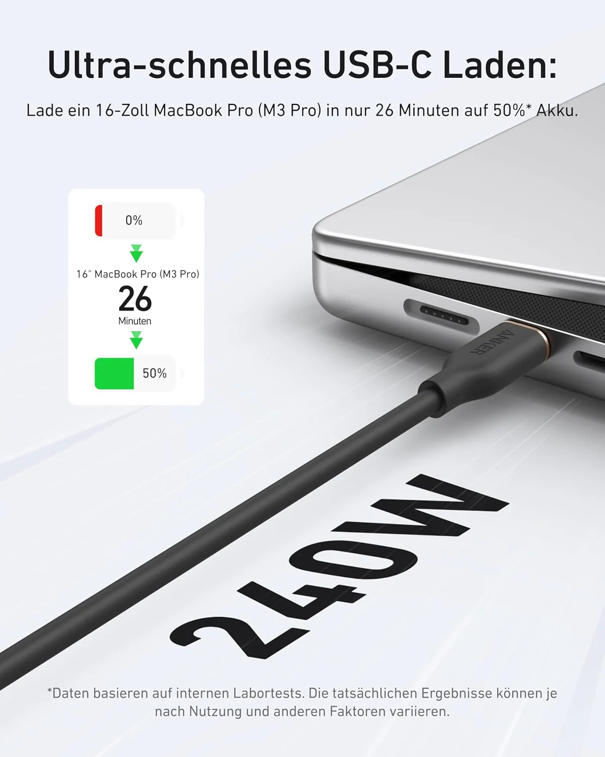 Anker USB-C auf USB-C Kabel (90cm, 240W, Silikon) - Image 4