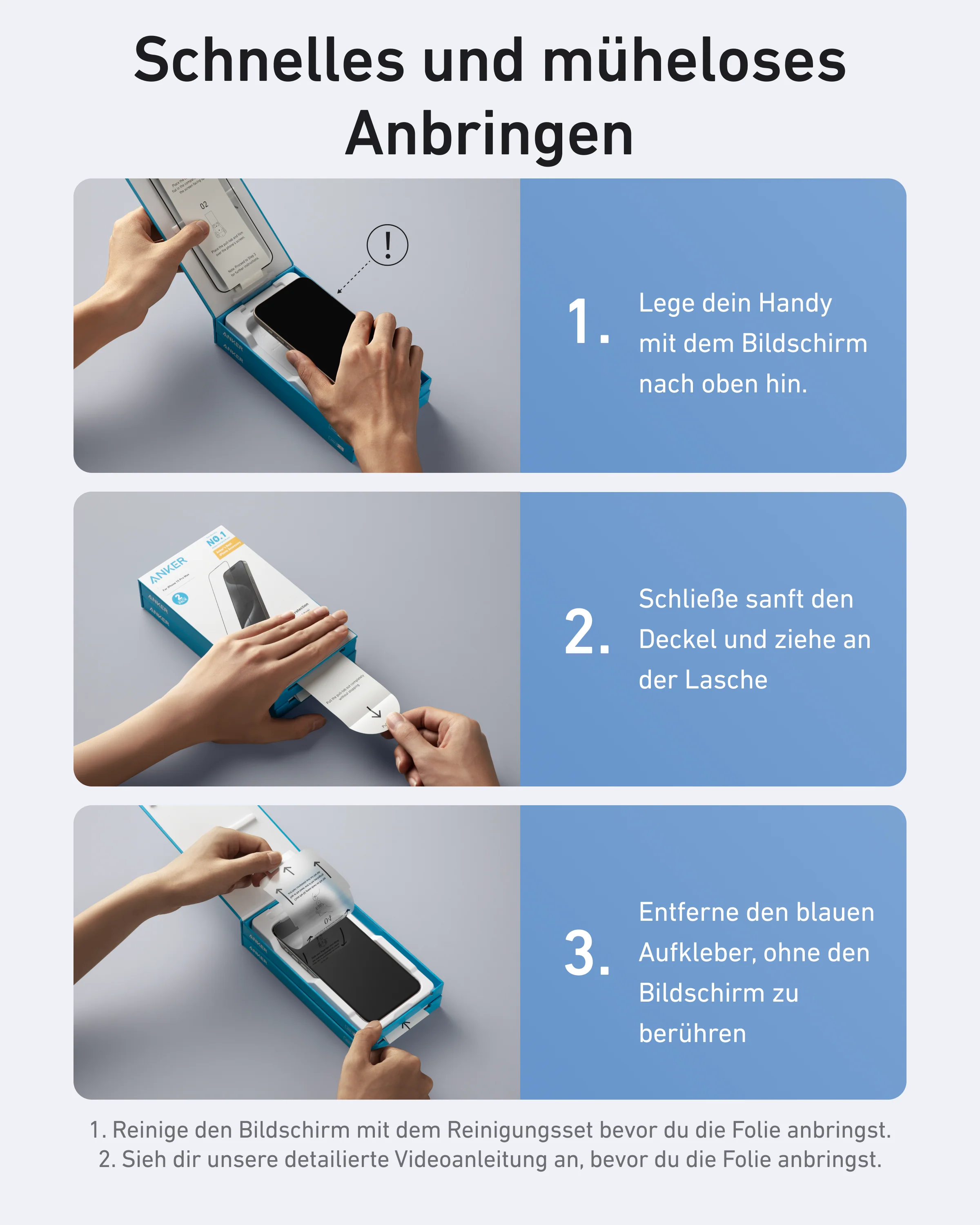 Anker Easy Fit Bildschirmschutz (2er-Pack) - iPhone 15 Pro Max - Image 6