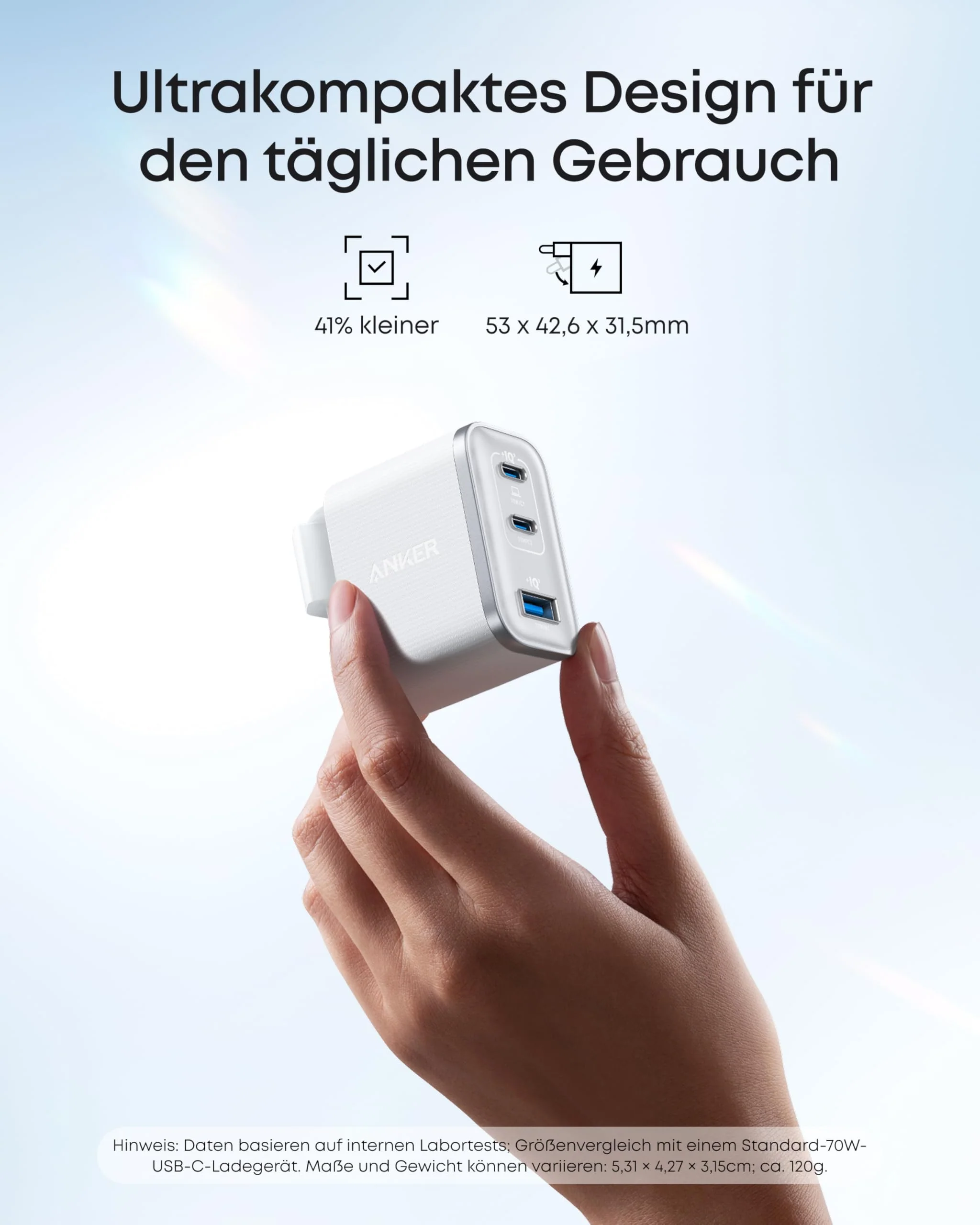 Anker Nano Ladegerät (70W, 3 Ports) - Image 3