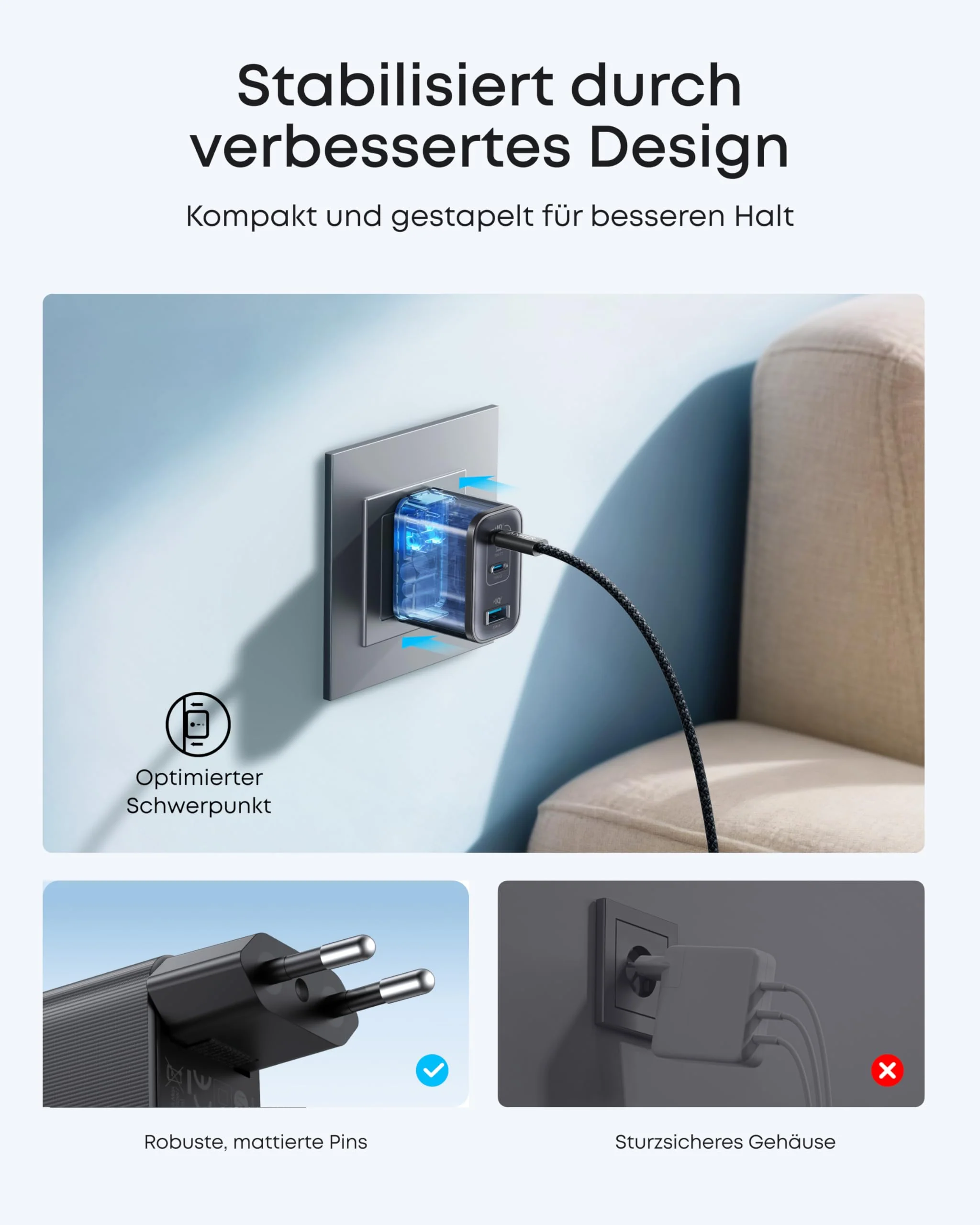 Anker Nano Ladegerät (70W, 3 Ports) - Image 5