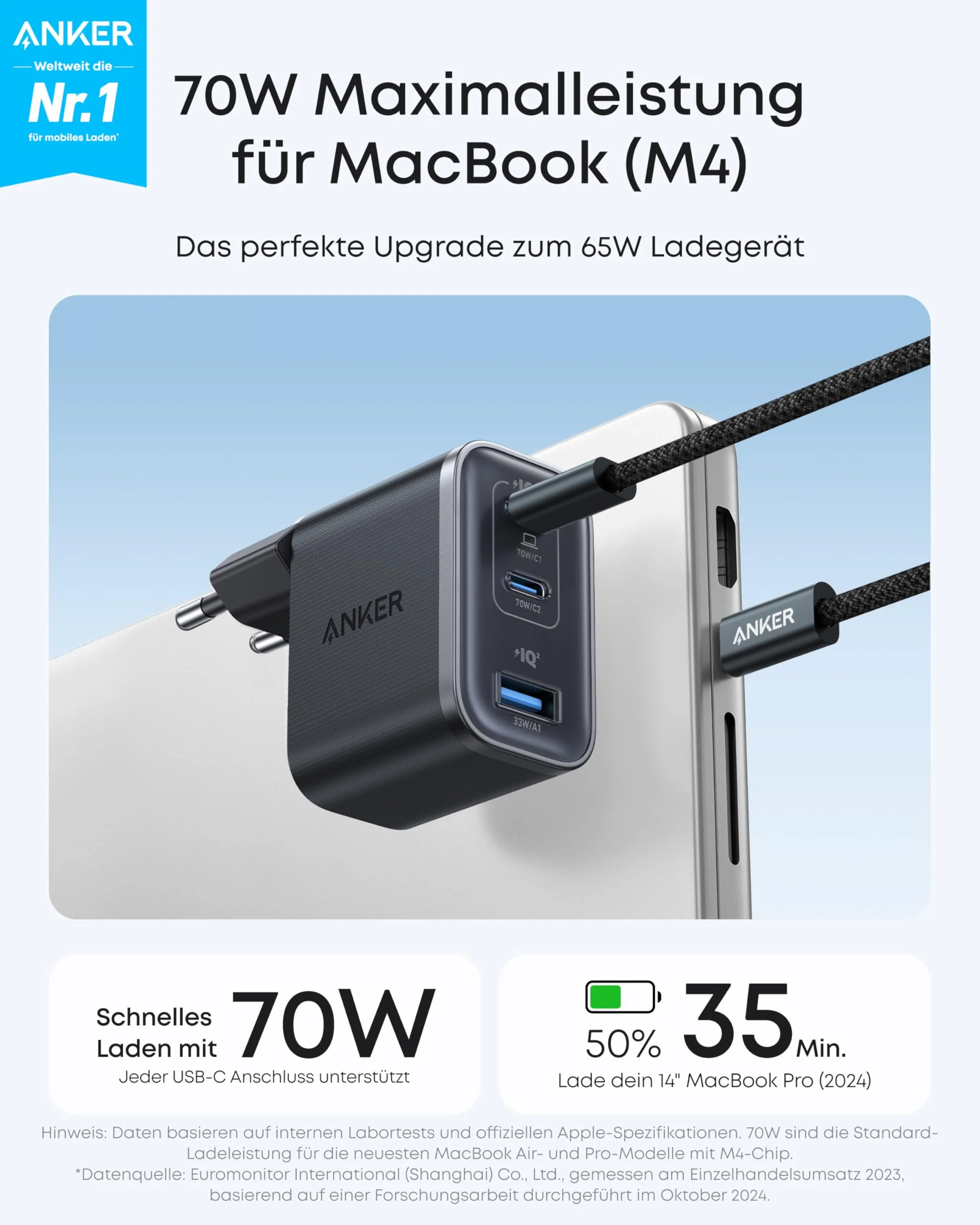 Anker Nano Ladegerät (70W, 3 Ports) - Image 9
