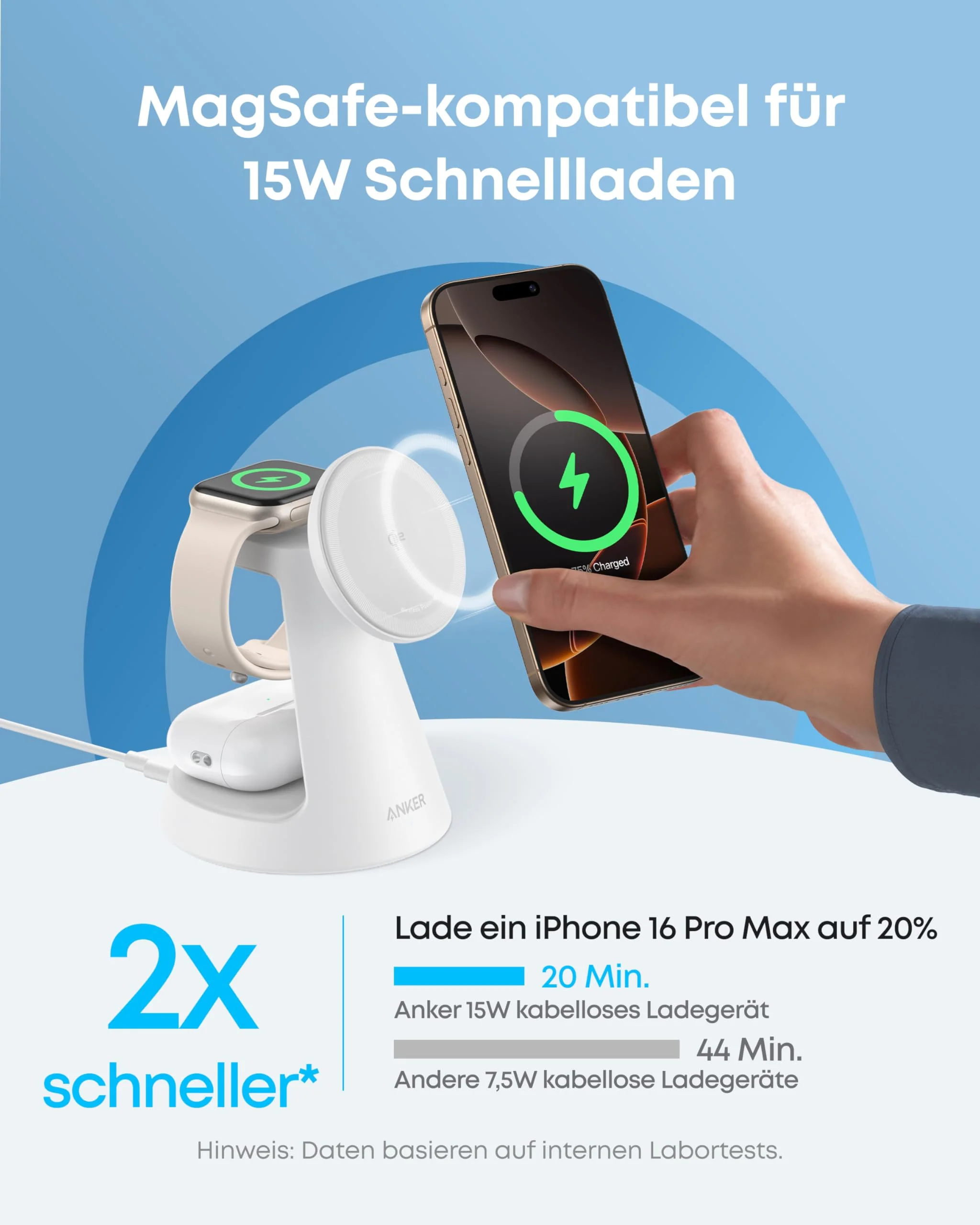 Anker Kabellose Ladestation (3-in-1, Magnetischer Ständer) - Image 4