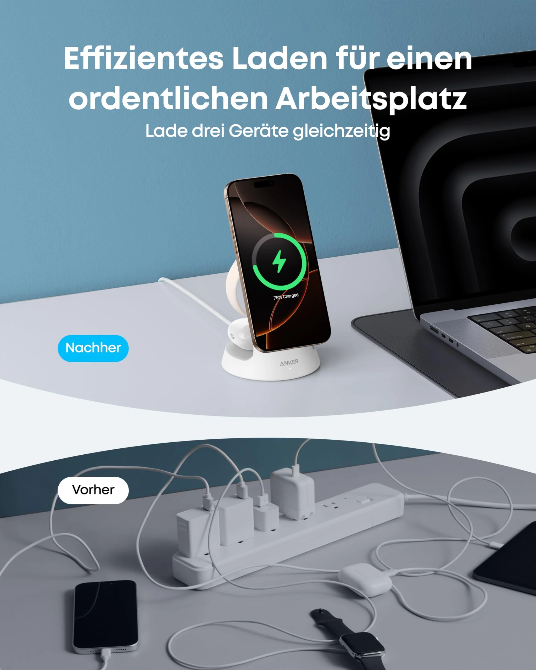 Anker Kabellose Ladestation (3-in-1, Magnetischer Ständer) - Image 7