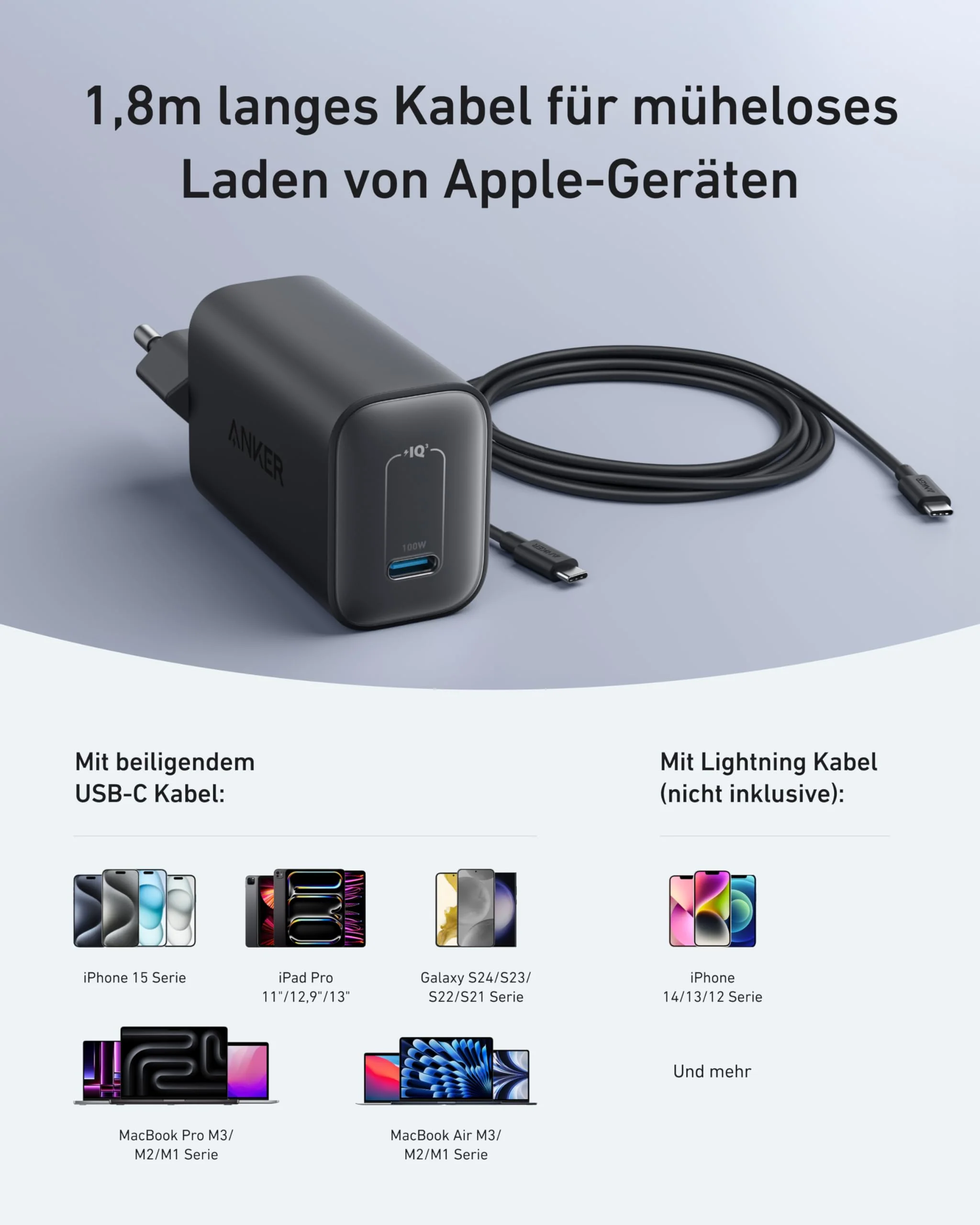 Anker Nano Ladegerät (100W) mit USB-C Kabel - Image 7