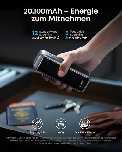 Anker Prime Powerbank (20K, 220W) + Anker Prime Ladebasis (150W, 3 Ports) - Image 5
