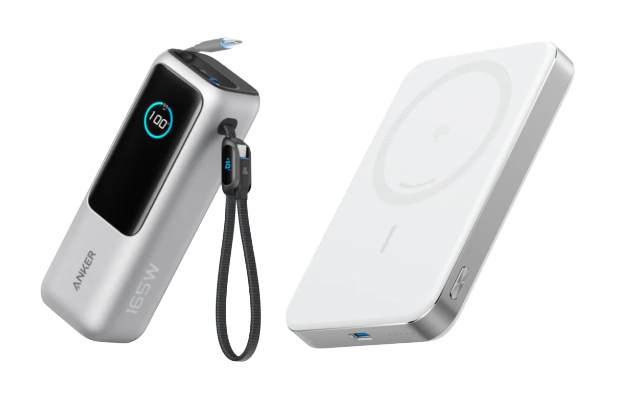 Anker Powerbank (25K, 165W, Integriertes + einziehbares Kabel) + Anker MagGo Powerbank (10000mAh, Slim)