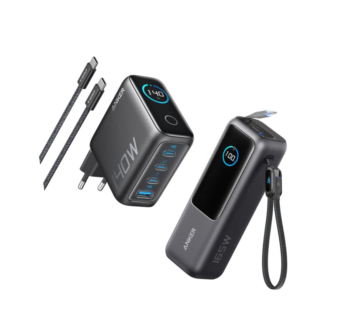 Anker Powerbank (25K, 165W, Integriertes + einziehbares Kabel) + Anker Ladegerät (140W, 4-Port, PD 3.1) mit USB-C Kabel - Image 14