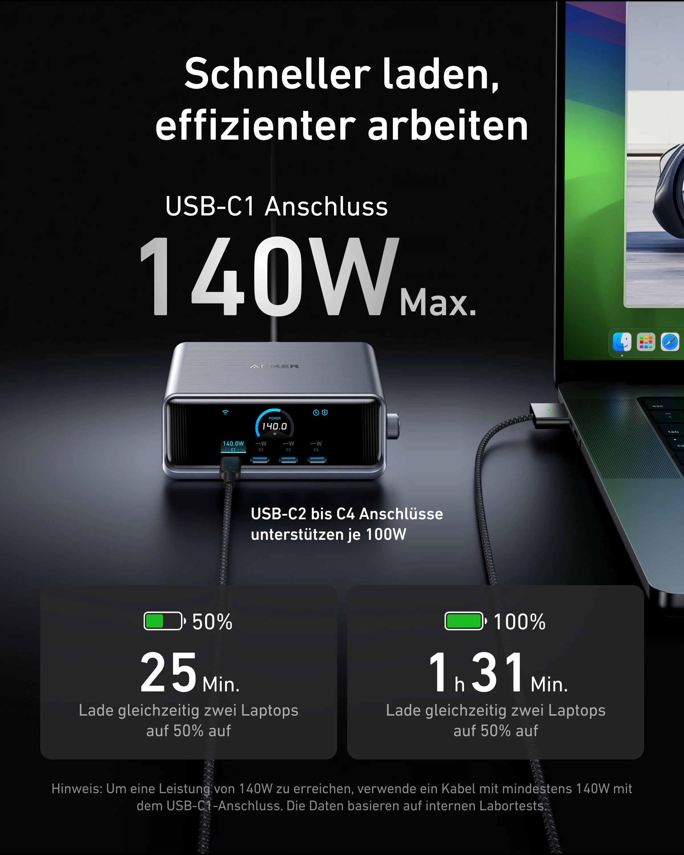 Anker Prime Ladegerät (250W, 6 Ports, GaNPrime) - Image 3