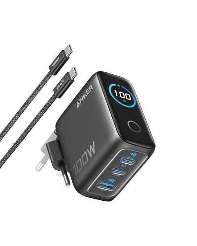 Anker Prime Ladegerät (250W, 6 Ports, GaNPrime) + Anker Ladegerät (100W, 3 Ports, Smart Display) mit USB-C Kabel - Image 8