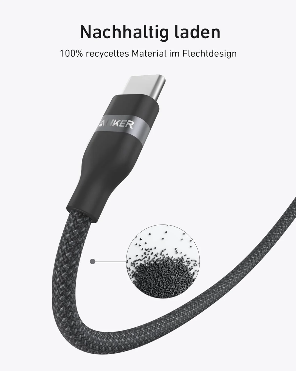 Anker USB-C auf USB-C Kabel (90cm/180cm, 240W, Upcycled-Geflochten) - Image 4