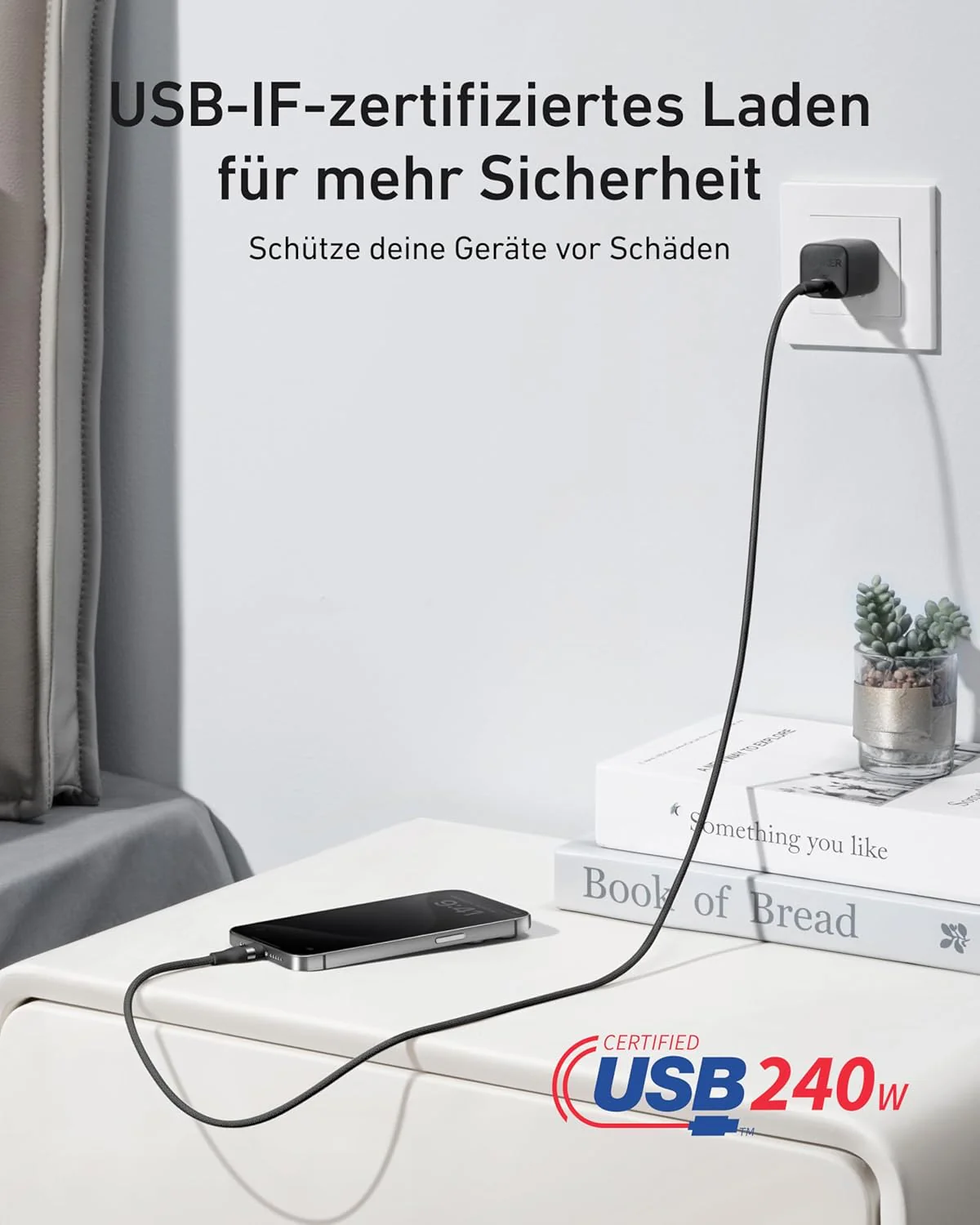 Anker USB-C auf USB-C Kabel (90cm/180cm, 240W, Upcycled-Geflochten) - Image 6
