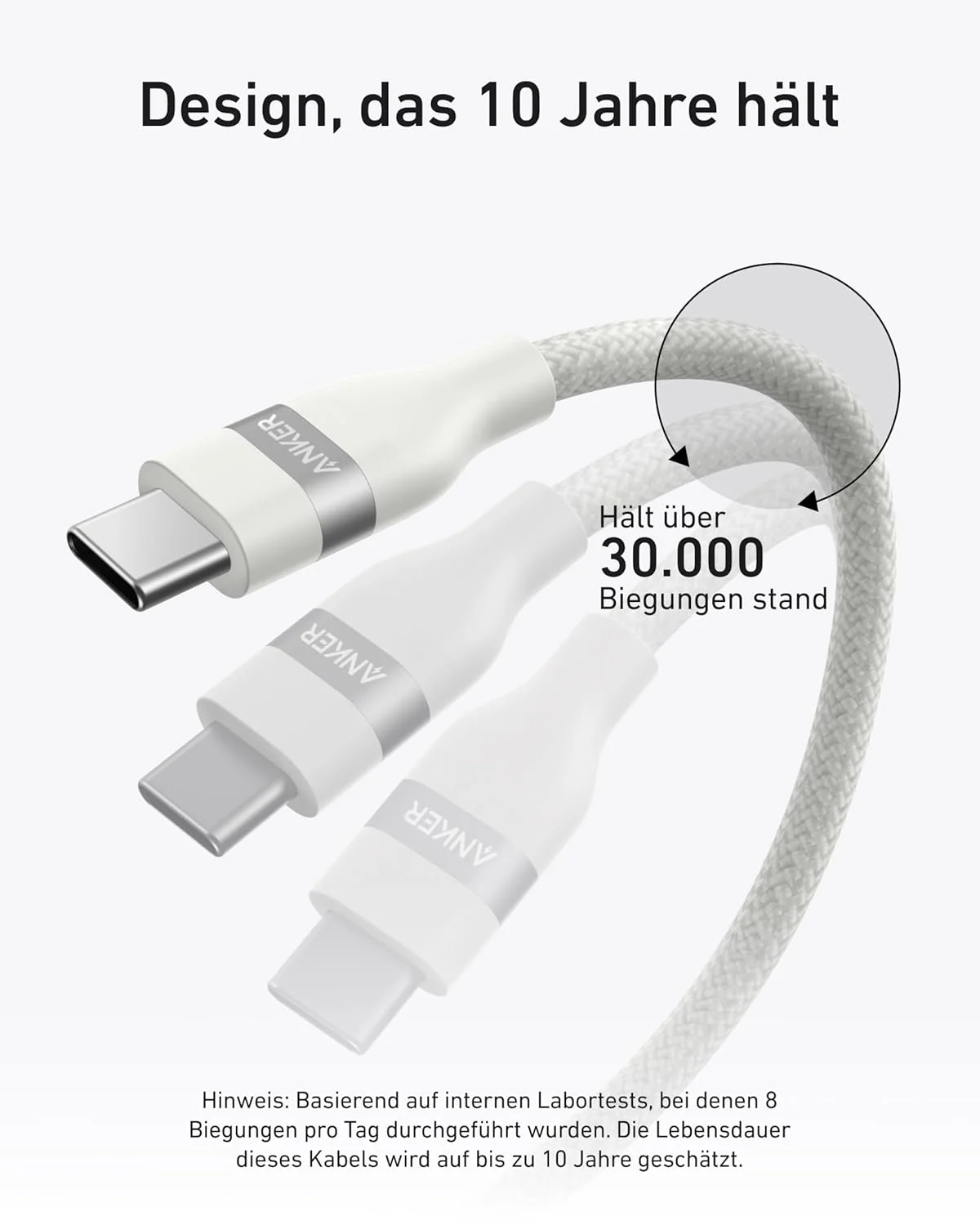 Anker USB-C auf USB-C Kabel (90cm/180cm, 240W, Upcycled-Geflochten) - Image 9
