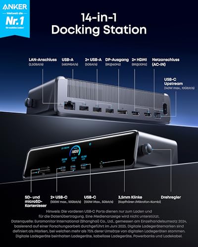 Anker Prime Docking Station (14-in-1, Dreifach-Display, MST) - Image 3