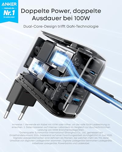 Anker 3-in-1 Ladewürfel mit MagSafe + Anker Ladegerät (100W, 3 Ports, Smart Display) mit USB-C Kabel - Image 10