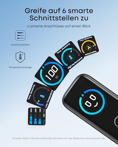 Anker 3-in-1 Ladewürfel mit MagSafe + Anker Ladegerät (100W, 3 Ports, Smart Display) mit USB-C Kabel - Image 11